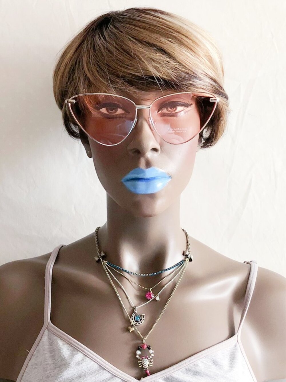 Pink Oversized Triangle Cat Eye Sunglasses